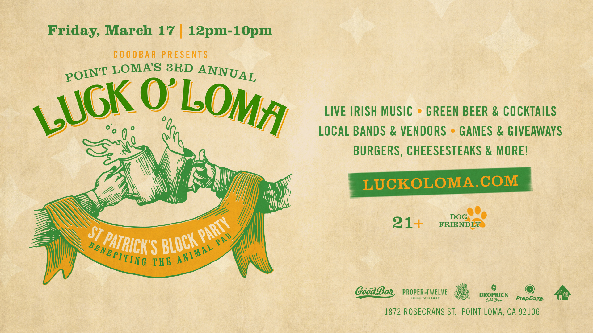 Luck O' Loma St. Patrick's Day Block Party 2023